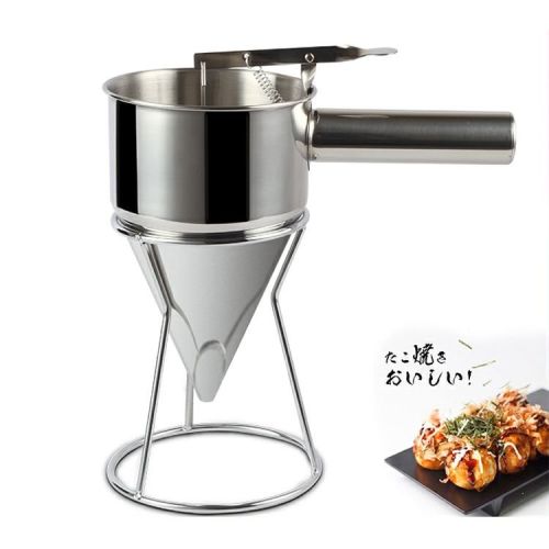Pancake Batter Dispenser Mixer Stainless Steel Funnel Design with Stand Rack 1000 ML Waffle Batter Dispenser Pancake Maker Cooking Baking Tools Pancake Batter Dispenser Mixer Stainless Steel Funnel Design with Stand Rack 1000 ML Waffle Batter Dispenser Pancake Maker Cooking Baking Tools