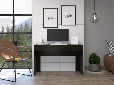 Acre Writing Computer Desk; Two Drawers -Black