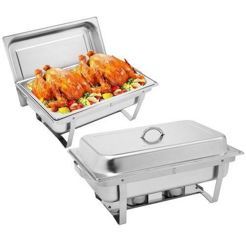 2pcs Stainless Steel 9L, Buffet Stove Rectangular 2pcs Stainless Steel 9L, Buffet Stove Rectangular