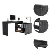 Smokey Oak 1-Drawer 2-Shelf L-Shaped Office Desk