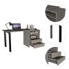 Light Gray 2-Drawer 2-Shelf Writing Desk