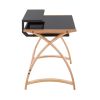 Bentley Mid-Century Modern Office Desk in Natural Wood and Black Glass by LumiSource