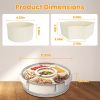2Pcs Size Options Divided Serving Tray with Lid and Handle 360° Rotatable Snack Box Container with 6 Dividers Clear Portable Snack Platters for Fruit